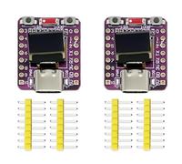 QIQIAZI Per scheda di sviluppo ESP32-C3 con display OLED da 0,42 pollici, per ESP32-C3 ESP Mini modulo supporta 2,4 G WiFi Bluetooth 4 MB Flash con porta USB di tipo C per lo sviluppo IoT (2 pezzi)