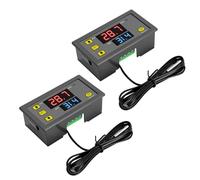 QIQIAZI W3230 - Regolatore di temperatura digitale, 20 A, DC 12 V, display digitale a LED, 50 - 120 ℃ con sensore NTC 10 K (2 pezzi)