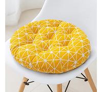 QIQIQ Set di 6 Cuscini Rotondi per Sedie Moderno Coprisedia A Righe per Sala da Pranzo Giardino Cucina Casa Ufficio Lavabile