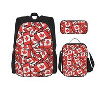 QIQISE Borsa a tracolla con stampa bandiera canadese borsa a tracolla borsa per il pranzo borsa a matita set robusto e indossabile, comodo e bello prodotti per studenti