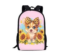 QIQISE Koala Bookbags per 7 ° grado ragazze scuola elementare zaino rosa forniture teen blu asilo borsa spalla studenti Daypacks, Corgi carino., Taglia unica