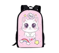 QIQISE Koala Bookbags per 7 ° grado ragazze scuola elementare zaino rosa forniture teen blu asilo borsa spalla studenti Daypacks, Gatto rosa., Taglia unica