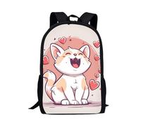 QIQISE Koala Bookbags per 7 ° grado ragazze scuola elementare zaino rosa forniture teen blu asilo borsa spalla studenti Daypacks, Gatto carino., Taglia unica