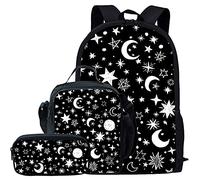 QIQISE Orca Killer Whale - Zaino per la scuola per ragazze, con borsa per il pranzo e astuccio per scuola, set da viaggio, confezione da 3 pezzi, motivo oceano, viola, Una Galassia, Taglia unica