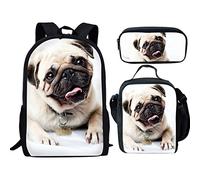 QIQISE Orca Killer Whale - Zaino per la scuola per ragazze, con borsa per il pranzo e astuccio per scuola, set da viaggio, confezione da 3 pezzi, motivo oceano, viola, Cut Dog Set 3, Taglia unica