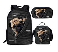 QIQISE Orca Killer Whale - Zaino per la scuola per ragazze, con borsa per il pranzo e astuccio per scuola, set da viaggio, confezione da 3 pezzi, motivo oceano, viola, Set Cat 15, Taglia unica, Zaini