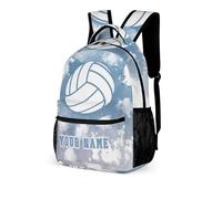 QIQISE Zaino da pallavolo con portapranzo e astuccio, 40,6 cm, a tema pallavolo, regolabile, leggero, grande capacità, colorato, set di zaino da pallavolo per bambini, ragazze e ragazzi, Zaino da