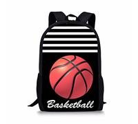 QIQISE Zaino per la scuola, set di portapranzo, per ragazzi e adolescenti, alla moda, per libri e rugby, Basket 1, Taglia unica