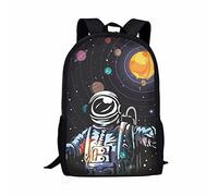 QIQISE Zaino scuola Ragazzi Ragazzi Ragazzi Borse da scuola Ragazze Satchel Zaini per bambini Zaino Scuola Impermeabile Grande Capacità, Astronauta nello spazio, Taglia unica
