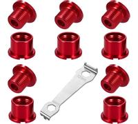 QIQN Bulloni per Corone a Manovella Rosso Viti per Corona Bici Bulloni per Corona Doppia 7075 in Lega di Alluminio M8 con Chiave per Bici da Corsa MTB e Bici da Strada Guarnitura 5 Set