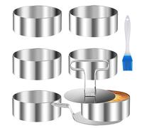 QIQN Coppapasta Tondi Anelli per Torta 8 Coppapasta Tondo Anelli Dessert Set di Coppapasta Tagliapasta Anello per la Preparazione di Primi Piatti Tartare Dessert Torte Mousse