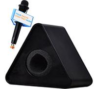 qiqule Microfono personalizzato Logo Live Equipment Box Cube Triangle Interview Box Karaoke mic Bandiere (triangolo nero)