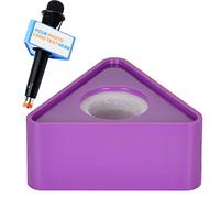 qiqule Microfono personalizzato Logo Live Equipment Box Cube Triangle Interview Box Karaoke mic Bandiere (triangolo Viola)