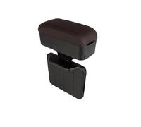 Qirc Bracciolo per auto, protezione per console centrale, estensione per gomito e avambraccio, supporto per polso regolabile in altezza e imbottitura comfort universale (marrone con portabicchieri)