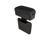 Qirc Bracciolo per auto, protezione per console centrale, estensione per gomito e avambraccio, supporto per polso regolabile in altezza e imbottitura comfort universale (nero, con portabicchieri)