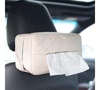 Qirc Porta fazzoletti per auto in pelle PU, per poggiatesta del sedile posteriore, porta fazzoletti da appendere per auto, universale, grande dispenser per fazzoletti adatto per 120 fazzoletti per
