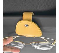 Qirc Porta occhiali da sole in pelle per auto, 2 pezzi, supporto magnetico per occhiali da sole, clip per occhiali da vista auto, adatto per visiera interna dell'auto e occhiali di diverse dimensioni