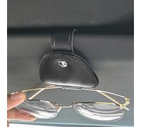 Qirc Porta occhiali da sole in pelle per auto, 2 pezzi, supporto magnetico per occhiali da sole, clip per occhiali da vista auto, adatto per visiera interna dell'auto e occhiali di diverse dimensioni