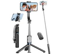 QIRITA Bastone Selfie, 41'' Estensibile Selfie Stick Treppiede per Smartphone con Clip Staccabile & Telecomando Wireless, Rotazione a 360° Asta per Selfie Compatibile con iPhone/Android/Samsung/GoPro