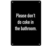 QIRIUS Targa in metallo con scritta "No Coca Cola in the Bath", decorazione da parete divertente per casa, cucina, bar, pub, bar, bar, bar, garage, vintage, retrò, 30,5 x 20,3 cm