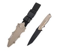 QIRUIMY Coltello di plastica tattico,gomma pieghevole con coltello da battaglia, artiglieria per gli appassionati di addestramento militare CS Cosplay modello pugnale vestito (Marrone)