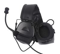 QIRUIMY Cuffie tattiche con microfono staccabile, per sport all'aria aperta, giochi e cosplay, senza funzione di riduzione del rumore (nero)