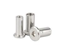 QIRUIRED 5 pezzi M6 x 30 mm esagonale vite rivetto inserto dado in acciaio inox 304 testa piatta dadi cilindrici filettatura interna dado rivnut viti di bloccaggio o bulloni