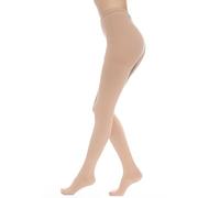 QIRUIRED, collant a compressione medicale, punta chiusa, 23-32 mmHg, calze a compressione graduata per donne e uomini (Beige, S)