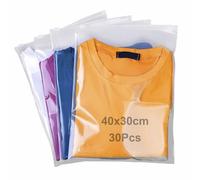 QISF 30 Pezzi Sacchetti Vestiti Viaggio con Zip, 30x40cm Impermeabili Sacchetti Plastica Richiudibili Multifunzione Sacchetti Viaggio organizer Borsa Buste per Indumenti,Biancheria Intima,Scarpe