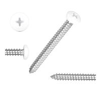 QISHENG Viti per legno a testa piatta Phillips in acciaio inox 18-8 A2 (304), 100 pezzi, # 4 x 7/8 (2,2 cm)