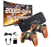 QISHENKOLA M9 console di gioco portatile, console di gioco retrò con doppio controller wireless 2.4G ricaricabile,20000+ giochi,15+ emulatori, uscita video 4K HD 1080P per TV/computer, plug&play 64G