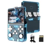 QISHENKOLA R36S Console di gioco portatile retrò, schermo IPS da 3,5 pollici, 640 x 480 pixel, sistema Linux, compatibilità con diverse lingue, memoria da 64 GB, oltre 20.000 giochi (azzurro)