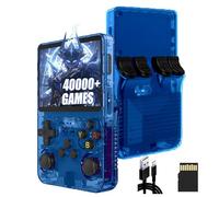 QISHENKOLA R36S Console di gioco portatile retrò, schermo IPS da 3,5 pollici, 640 x 480 pixel, sistema Linux, compatibilità con diverse lingue, memoria da 128GB, oltre 40.000 giochi (blu)