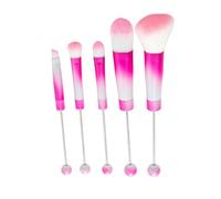 QishGO Set di pennelli da trucco con perline e manico in metallo, pennelli per ombretto, pennello rosso, pennelli per trucco con perline per il trucco. Rosa sfumato rosso C