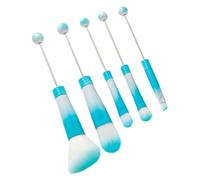 QishGO Set di pennelli da trucco con perline e manico in metallo, pennelli per ombretto, pennello rosso, pennelli da trucco con perline per il trucco. Gradiente blu A