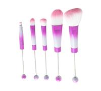 QishGO Set di pennelli da trucco in rilievo con manico in metallo pennelli per trucco pennello ombretto pennello rosso pennelli trucco perline per makeup.viola-colore sfumato E