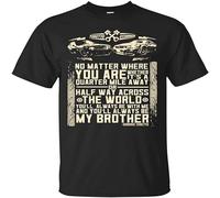 QISHUBAO Brian O'Conner Dominic Toretto No Matter Where You Are My Brother Mens T-Shirt Cotton Unisex Black Tee Tops L
