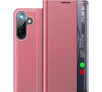 Qissy Custodia per Samsung Galaxy A37 5G, con finestra trasparente e specchio sottile di lusso A37 5G custodia con cavalletto, custodia rigida in policarbonato antiurto per Samsung A37 5G custodie