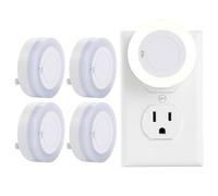 QITIM Set di 4 luci LED manuali con interruttore alto/basso/spegnimento, 20 lumen massimo, per corridoio, camera da letto, cameretta dei bambini, interni, bianco caldo, risparmio energetico, ETL