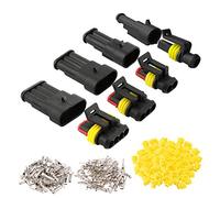 QitinDasen 12 Set Auto Connettori Elettrici Impermeabili, Kit Presa Spina Sigillato per Auto Camion Barca (1/2/3/4 Pin)