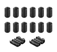 QitinDasen 14Pcs Nero Ferrite Anello Nucleo, RFI EMI Rumore Soppressore Cavo Clip, Anti-Interferenza Alta Frequenza Filtro (7mm Diametro Interno)