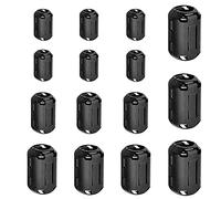 QitinDasen 15Pcs Nero Ferrite Anello Nucleo Set, RFI EMI Rumore Soppressore Cavo Clip, Anti-Interferenza Alta Frequenza Filtro (3.5mm 5mm 7mm 9mm 13mm Diametro Interno)