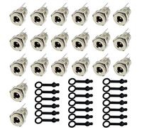 QitinDasen 20Pcs Premium Prese Femmina di Alimentazione DC, 2.1 X 5.5mm Connettore Jack Femmina di Alimentazione DC, Adattatore Connettore Femmina per Montaggio a Pannello, con Cappuccio Antipolvere