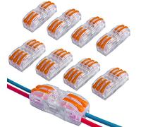 QitinDasen 30Pcs KV212 / KV313 Leva-Dado Cavo Connettori Set, Bilaterale Trasparente Connettore Conduttore Compatto, Morsettiera Cavo Connettore Molla Rapido