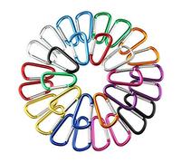 QitinDasen 30Pcs Premium 5cm Alluminio Moschettone Set, Mini Moschettone Portachiavi, Moschettoni Campeggio, Blocco a Clip Gancio, Chiusura Molla (Not for Climbing!)