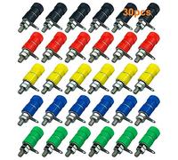QitinDasen 30Pcs Premium Banana Connettore Presa, 4mm Speaker Terminale Binding Post, per 4mm Banana Connettore Spina (5 Colori)