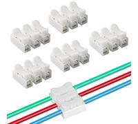 QitinDasen 40Pcs Premium CH3 Connettore Molla Rapido, Morsetto a Molla Connettore, Set Morsettiera Molla Rapido (Bianco)