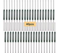 QitinDasen 40Pcs Premium MKA-14103 AT10-15 Verde Tubo Vetro Interruttore Reed, 2X14mm Interruttore Reed Magnetico, Contatto Reed Normalmente Aperto (N/O) Interruttore a Induzione Magnetica