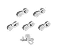 QitinDasen 5 paia di connettori a 11 scomparti, catena per bicicletta Missing Link, riutilizzabile catena per bicicletta, chiusura rapida (argento)