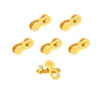 QitinDasen 5 paia di connettori per catena per bicicletta a 11 velocità, anello mancante, connettore a sgancio rapido per catena della bicicletta riutilizzabile (oro)